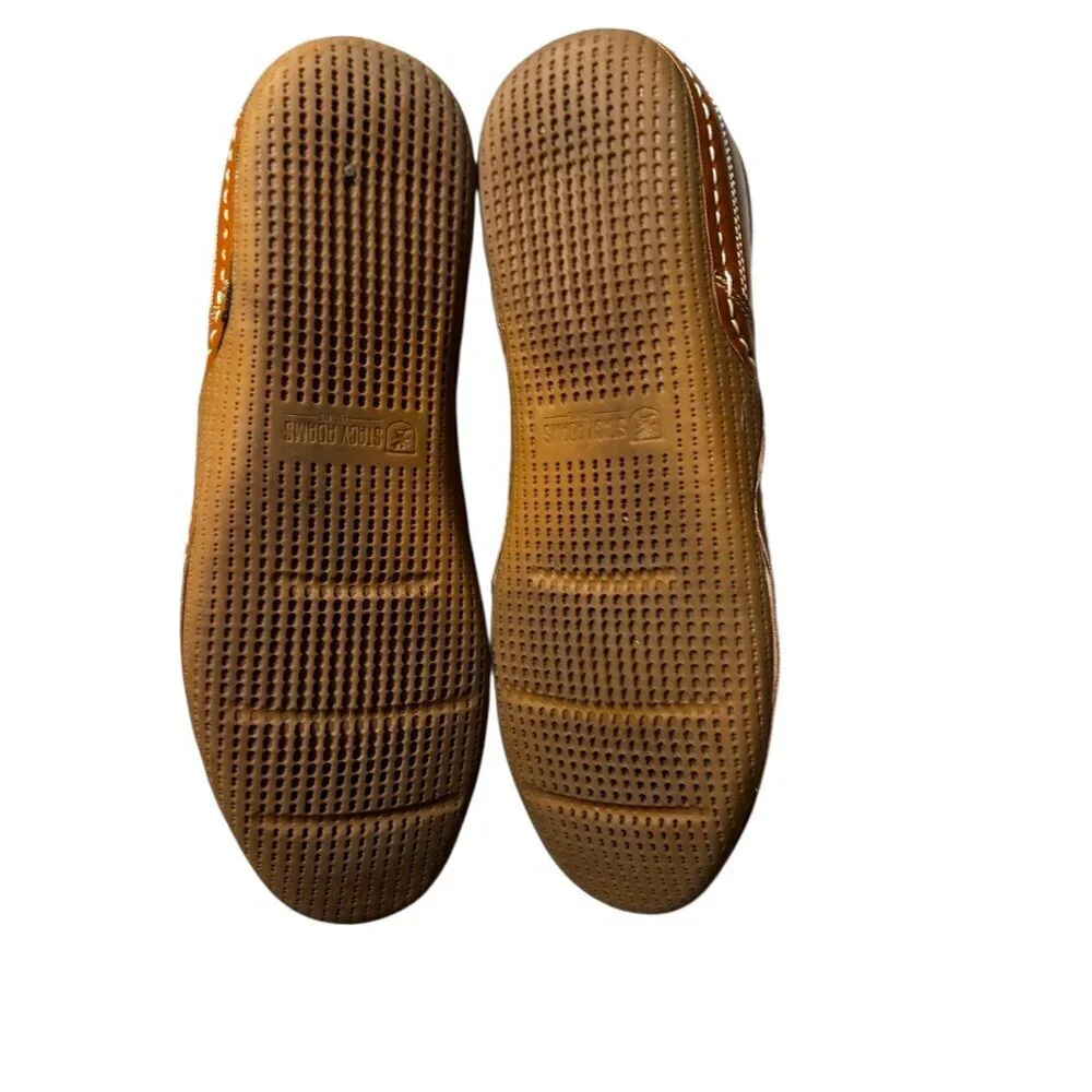 Stacy Adams Perforated Leather Loafers Mens 11 Brown Slip On Comfort Dress Casua